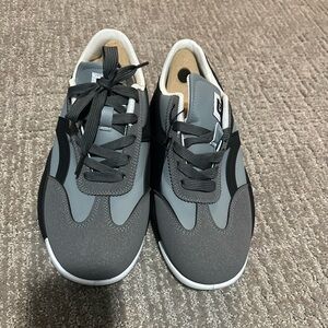 Women's Gray Sneakers with Black Accents